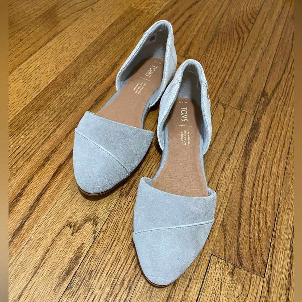 BRAND NEW UNWORN grey toms Jutti D'Orsay Flats size 7.5